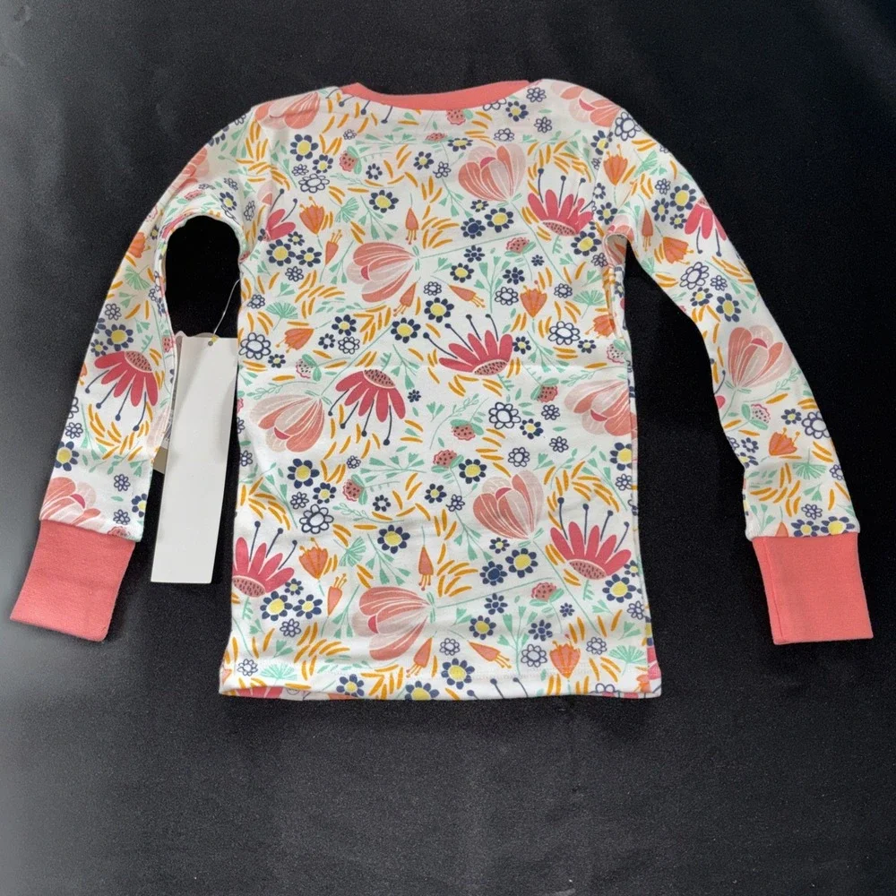 Honest Baby 2 Piece floral peach Pajama 100% Organic Cotton Size 4T